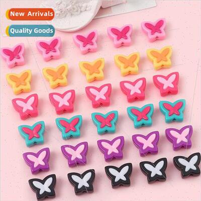 Acrylic colorful duplex butterfly beads loose beads handmade