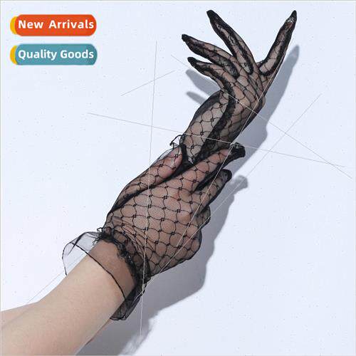 Lace gloves female thin senior white exquisite sexy mesh dri