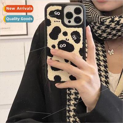 Autumn and winter plush embroidery black cinderblock 适用 15