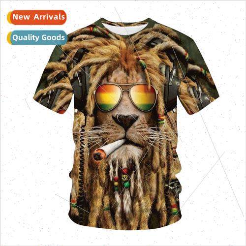 3D pattern digital printing heat sublimation T-shirt lion me