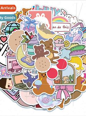 50 Korean ins  cartoon cute bear stickers luggage laptop ipa