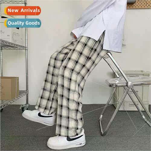 Plaid pants mens new Korean ins nd straight loose casual pan