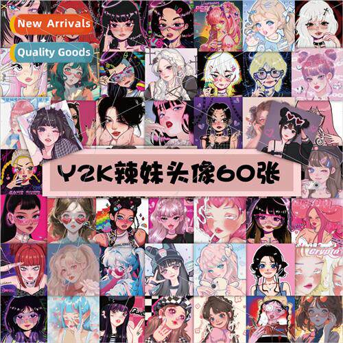 60 anime Y2K girl avatar stickers secondary  sweet cool girl