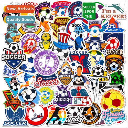 50 soccer stickers laptop skateboard luggage water cup car g