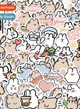 60 cartoon cat and rabbit graffiti stickers trolley case wat