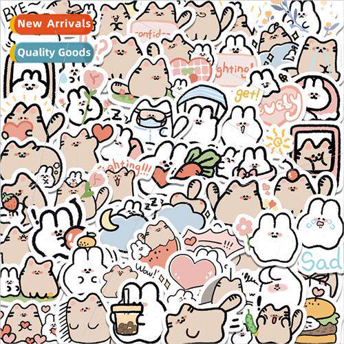 60 cartoon cat and rabbit graffiti stickers trolley case wat