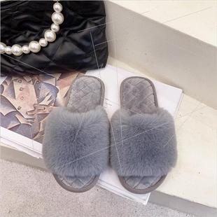 open hairy fall warm home toe new winter and slippers Cotton