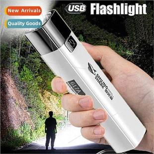 rechargeable flashlight USB small outdoor light strong mini