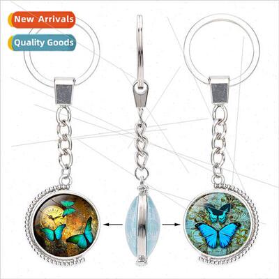 Jewelry Pendant Butterfly Fluttering Double ded Spinning Met