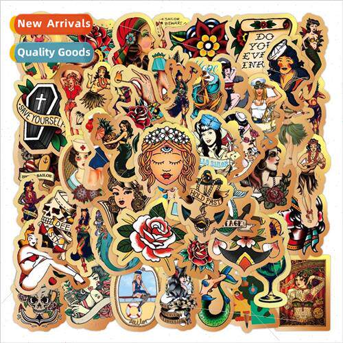 50 new personalized retro beauty graffiti stickers helmet ba