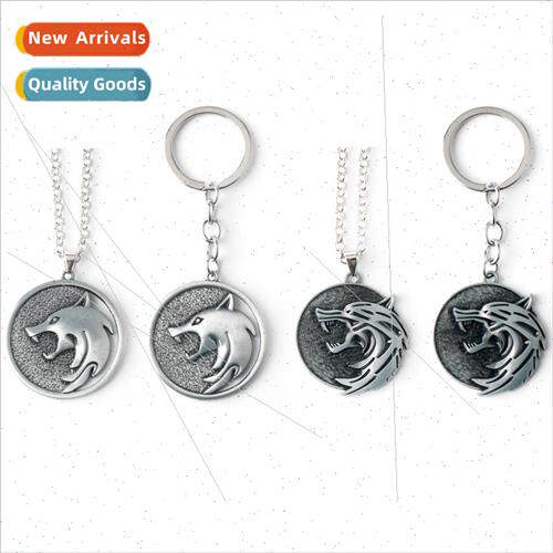 New The Witcher 3 wolf head necklace Demon Hunter medallion