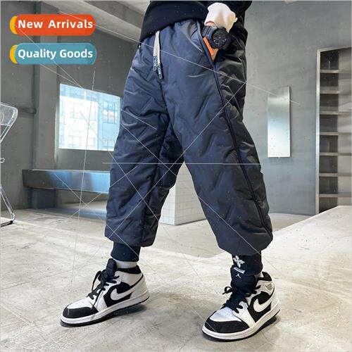 Boys pants fall and winter  down cotton pants 2023 new child