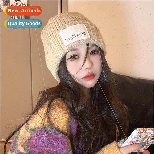 Hat womens fall and winter versatile knitted cap Korea show