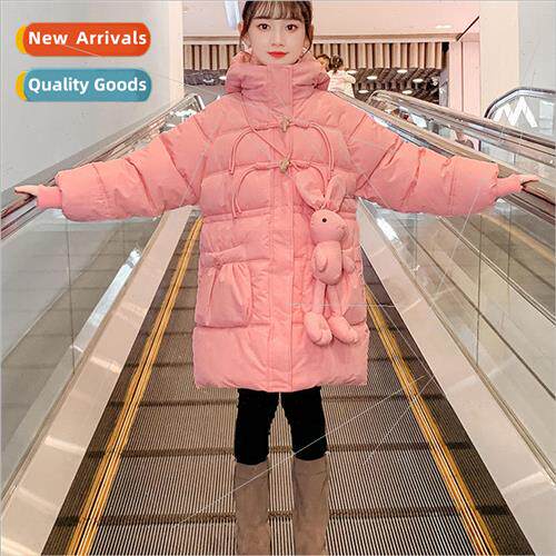 Girls padded cotton jacket winter 2023 new childrens clothin