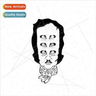 Writer Edgar Allan Jewelry Brooch Poet Poe Badge American