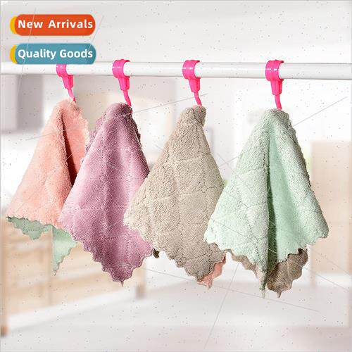 Kitchen thickened absorbent wipes coral velvet -stick oil tw