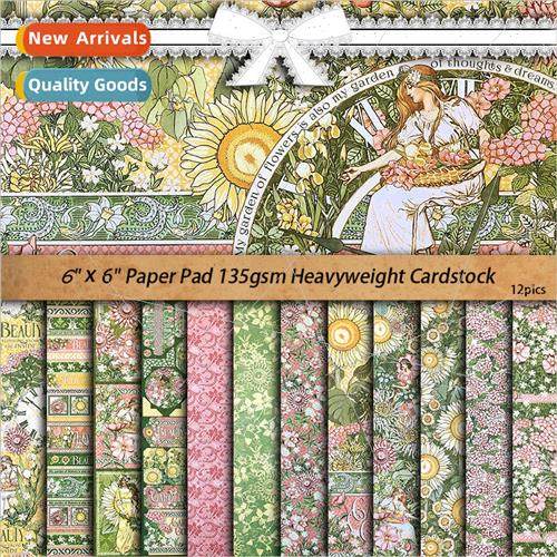 Vintage Goddess Garden 12 Handbook Decorative Material Paper