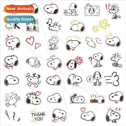 40 Cute Snoopy Stickers Cartoon Handbook Doodle Decoration M