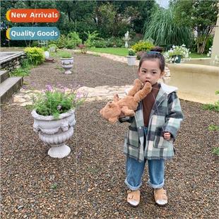 fall girls Korean winter jacket tweed gas and boys