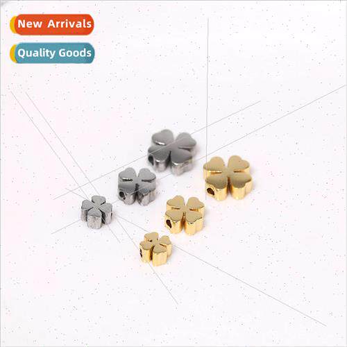 Gold with titanium steel DIY handmade large hole beads love