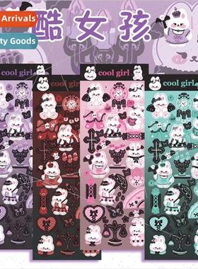 Cool girl stickers laser love beans decoration ins wind wate