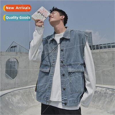 Cowboy vest men ins nd handsome undershirt jacket retro work