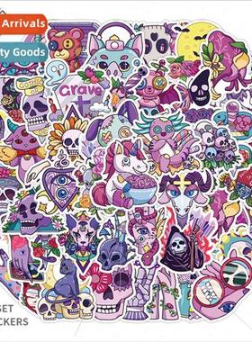 50 self-created cartoon gothic  weird graffiti stickers lugg