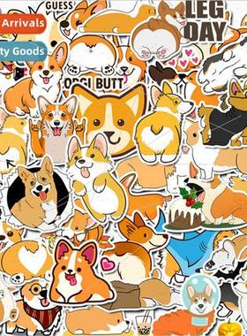 50 Kawaii cute pet corgi cartoon graffiti stickers laptop iP