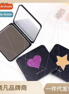 Small mirror portable mini makeup mirror double-sided portab