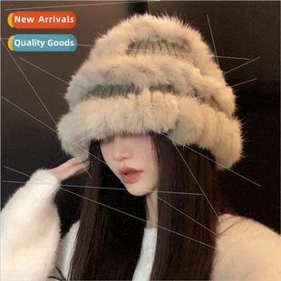 and winter hat female sho fisherman fall plush Hat thickened