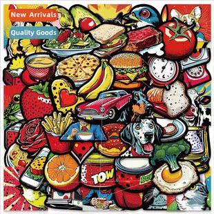 50 Gourmet Retro Food Cartoon Graffiti Stickers ggage Skateb