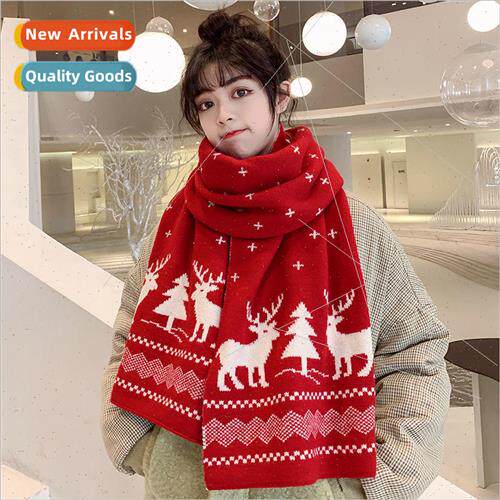 Red Christmas scarf female fashion winter new wild students