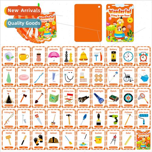 50 childrens education enlightenment daily objects card puzz