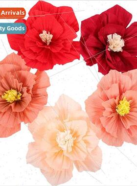 Colorful crumpled paper flowers three-dimensional simulation