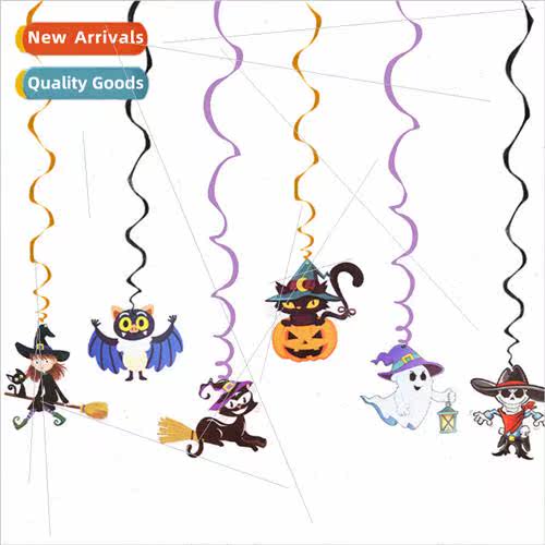2023 new cartoon colorful Halloween skull spiral pendant set