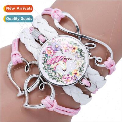 New accessories children cartoon unicorn multi-layer braided