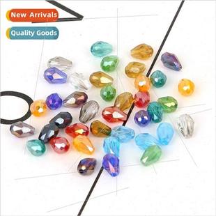 straight hole beads hairp teardrop 6mm glass 70pcs faceted