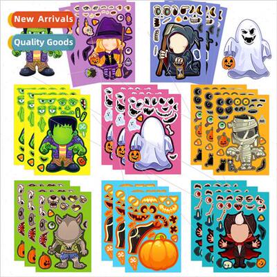 Toy Puzzle Stickers Halloween Make a face Stickers Crafts Wa