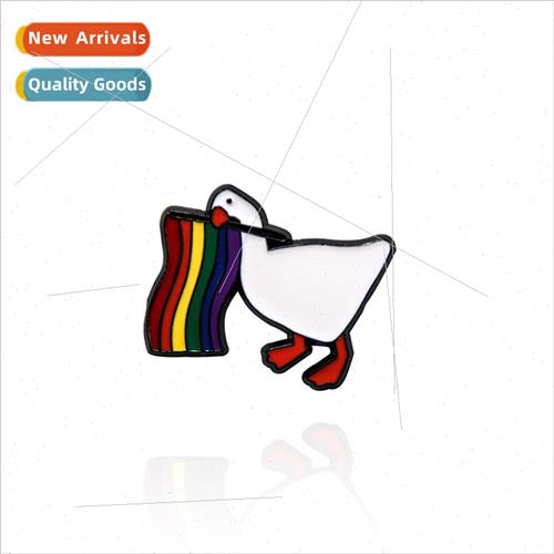Creative cartoon colorful goose fun brooch cute little anima