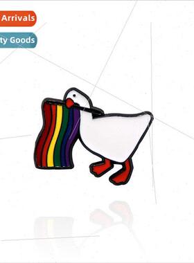 Creative cartoon colorful goose fun brooch cute little anima