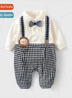 Baby clothes 2023 spring and fall new baby onesie gentleman