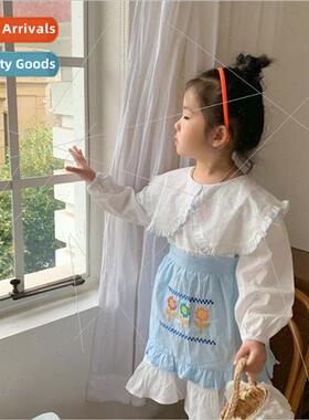 Girls dress Korean spring and fall  baby big lapel princess