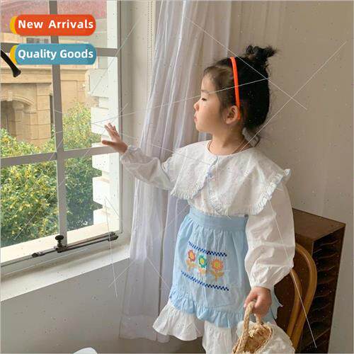 Girls dress Korean spring and fall  baby big lapel princess