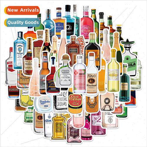 50 pcs of beer champagne drink graffiti stickers can be deco