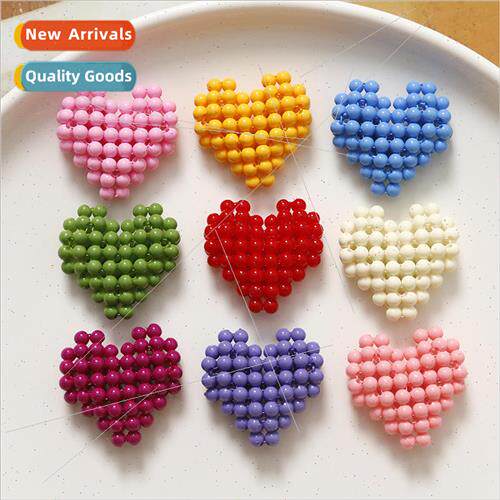 Korea solid color acrylic three-dimensional peach heart diy
