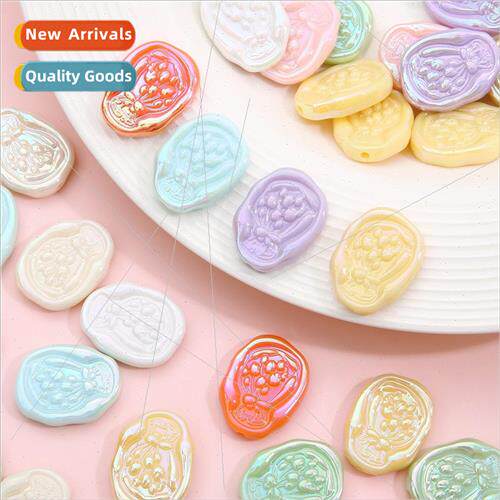 Dazzle color acrylic tulip cream flat beads diy handmade hom