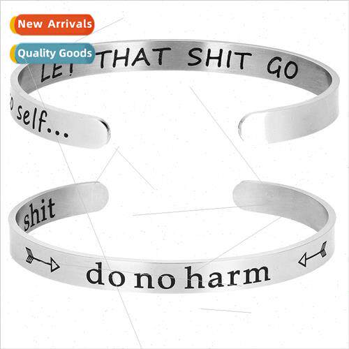 Stainless Steel C Bracelet let that go Bracelet