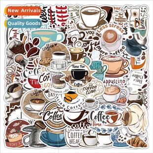 50 Coffee Stickers Enjoy Americano Latte Decoration Cell Pho