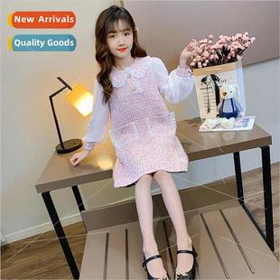 2023 new the fall childrens dress Korean Girls 适用eign