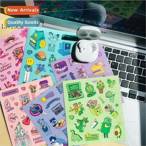 Full  of cartoon stickers ins Korean literature cake around